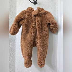 Newborn footed pajamas with hoodie